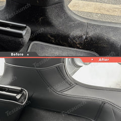 Napa Leather Door Sill Protectors 4-Piece Set – Full Coverage for Tesla Model Y Juniper 2025+ - T-Launch