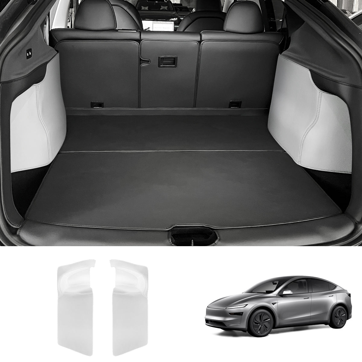 Napa Leather Rear Trunk Side Shields – Long-Lasting Protection 2-Piece Set for Tesla Model Y Juniper 2025+ - T-Launch