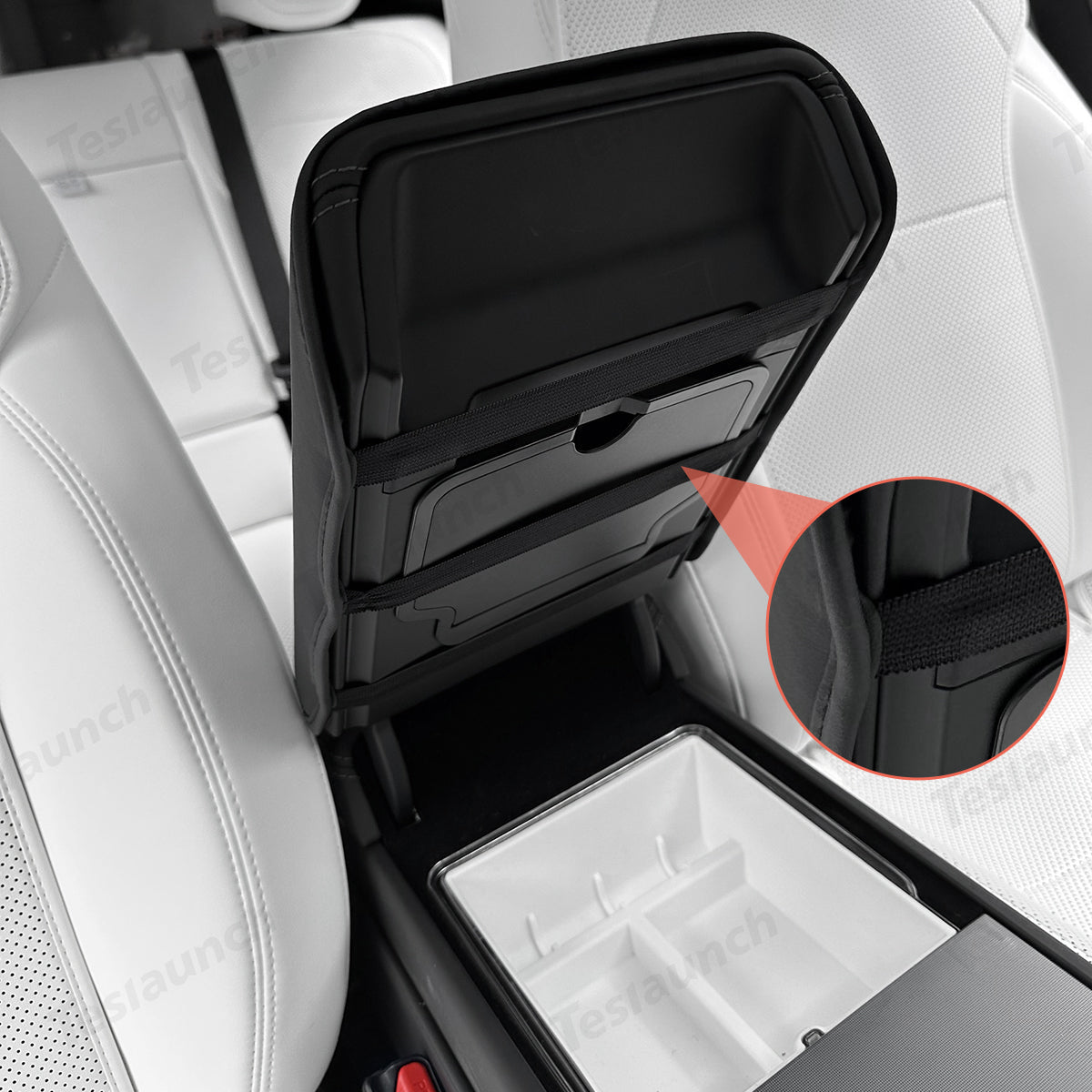 Nappa Leather Center Console Armrest Cover – Stylish Protection for Tesla Model Y Juniper 2025+ - T-Launch