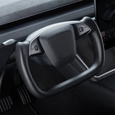 Nappa Leather Open-Bottom Yoke/Cyber Steering Wheel Driving Wheel Upgrade for Model Y Juniper/ Model 3 Highland - T-Launch