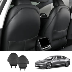 Nappa Leather Seat Back Kick Protector for Tesla Model Y Juniper 2025+ / Model 3 Highland 2024+ - T-Launch