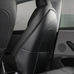 Nappa Leather Seat Back Kick Protector for Tesla Model Y Juniper 2025+ / Model 3 Highland 2024+ - T-Launch