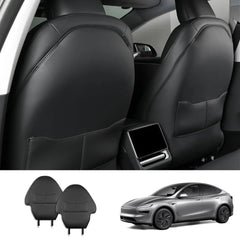 Nappa Leather Seat Back Kick Protector for Tesla Model Y Juniper 2025+ / Model 3 Highland 2024+ - T-Launch
