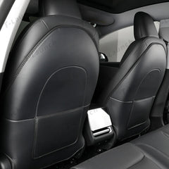 Nappa Leather Seat Back Kick Protector for Tesla Model Y Juniper 2025+ / Model 3 Highland 2024+ - T-Launch