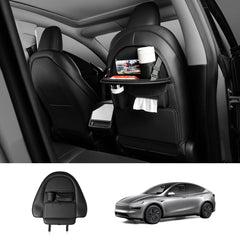 Nappa Leather Seat Back Kick Protector & Multi-Function Organizer for Tesla Model 3/Y 2017+ - T-Launch