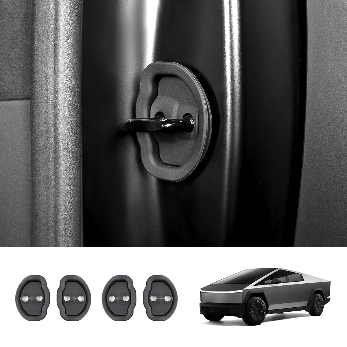Noise Reduction Door Latch Lock Cover for Cybertruck (4 Pcs) - T-Launch