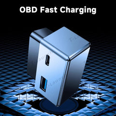 OBD Hub Adapter with 36W Dual USB-A & USB-C Fast Charger for Tesla Model Y Juniper 2025+ - T-Launch