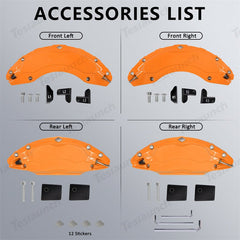 Orange 2021-2026 Model S/X Brake Caliper Covers (4Pcs) for Tesla - T-Launch