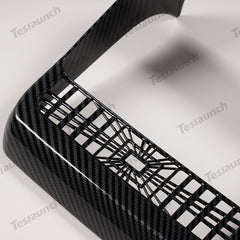 Plaid Rear Air Vent Screen Protector Frame (Carbon Fiber Pattern ABS) for Tesla Model Y Juniper 2025+ - T-Launch
