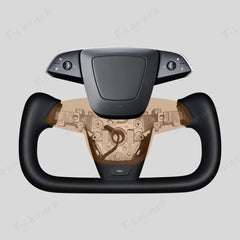 Premium Nappa Leather Yoke Steering Wheel for Tesla Model Y Juniper & Model 3 Highland– Inspired by Model S/X - T-Launch