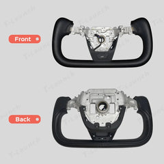 Premium Nappa Leather Yoke Steering Wheel for Tesla Model Y Juniper & Model 3 Highland– Inspired by Model S/X - T-Launch