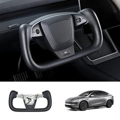 Premium Nappa Leather Yoke Steering Wheel for Tesla Model Y Juniper & Model 3 Highland– Inspired by Model S/X - T-Launch