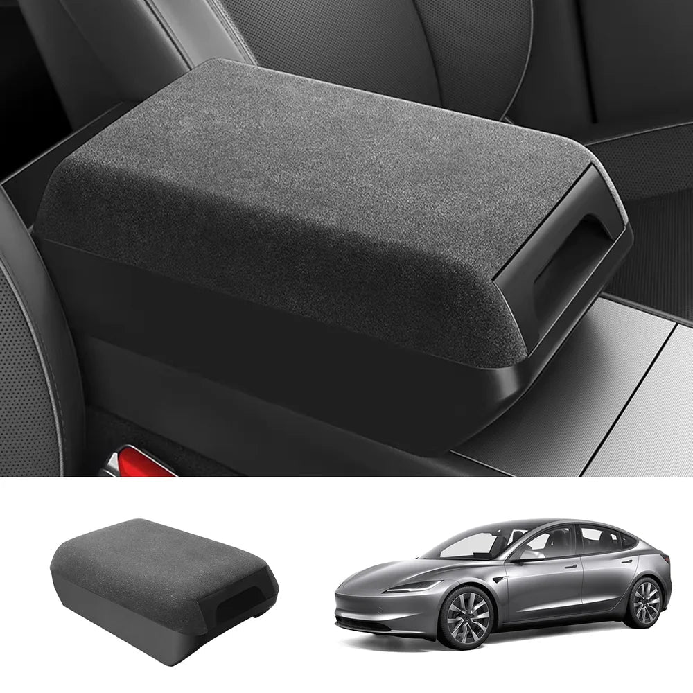 Raised Armrest Cover with Hidden Storage for Tesla Model 3 Highland 2024+ / Model Y Juniper 2025+ - T-Launch