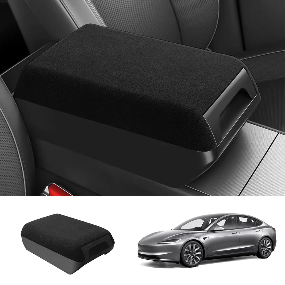 Raised Armrest Cover with Hidden Storage for Tesla Model 3 Highland 2024+ / Model Y Juniper 2025+ - T-Launch