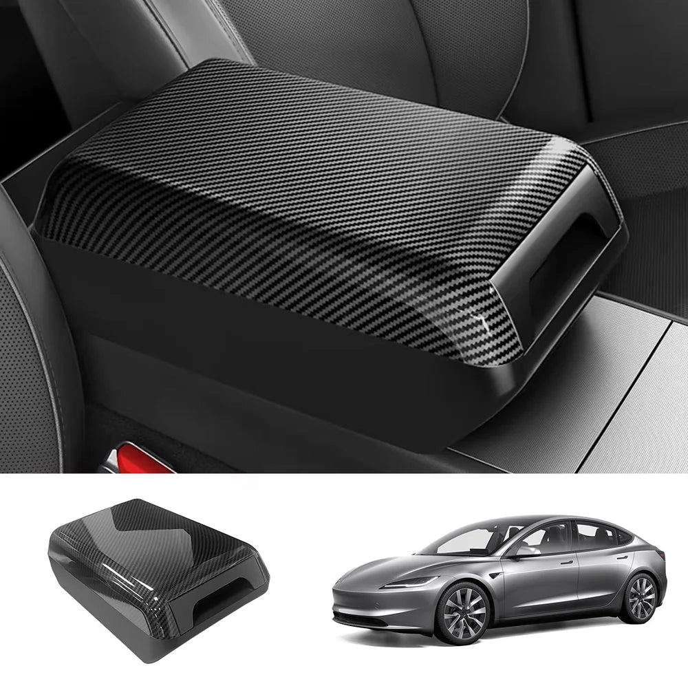 Raised Armrest Cover with Hidden Storage for Tesla Model 3 Highland 2024+ / Model Y Juniper 2025+ - T-Launch