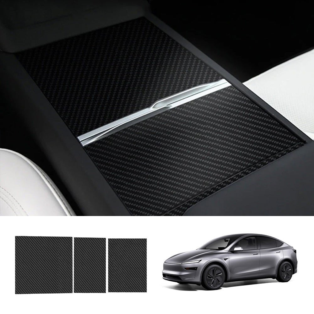 Real Carbon Fiber Center Console Cover for Tesla Model Y Juniper 2025+ - T-Launch