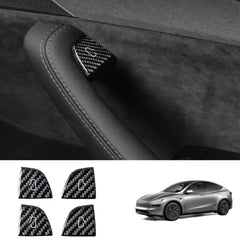 Real Carbon Fiber Window Switch Button Cover Sticker 4 PCS For Tesla Model 3 Highland 2024+ / Model Y Juniper 2025+ - T-Launch