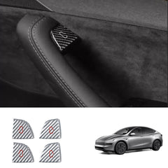 Real Carbon Fiber Window Switch Button Cover Sticker 4 PCS For Tesla Model 3 Highland 2024+ / Model Y Juniper 2025+ - T-Launch