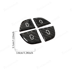 Real Carbon Fiber Window Switch Button Cover Sticker 4 PCS For Tesla Model 3 Highland 2024+ / Model Y Juniper 2025+ - T-Launch