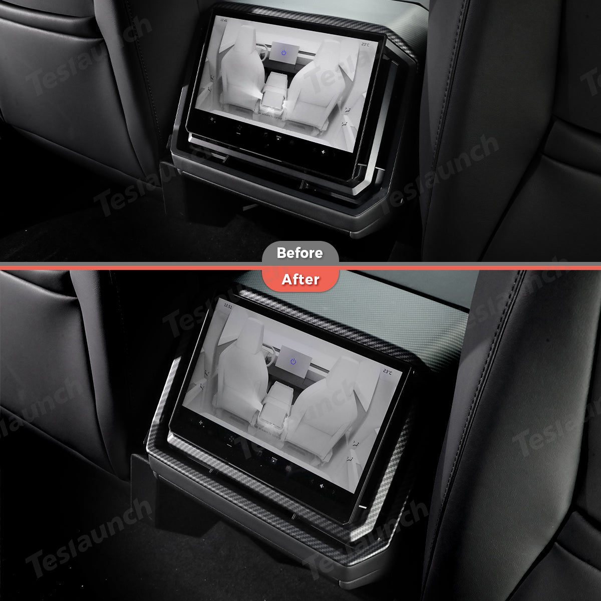 Rear AC Vent Trim Cover (Carbon Fiber Pattern ABS) for Cybertruck - T-Launch