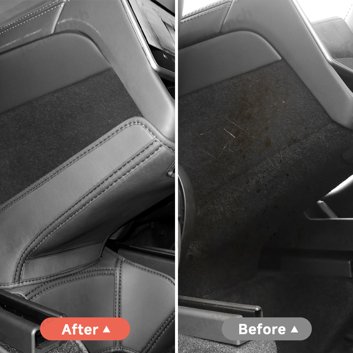 Rear Console Air Vent Guard – Napa Leather Kick Protection for Tesla Model Y Juniper 2025+ - T-Launch