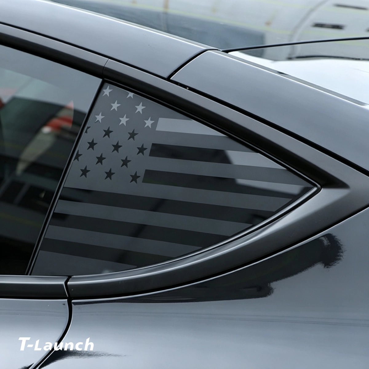Rear Triangle Window Flag Decals for Tesla Model Y 2020+ - T-Launch