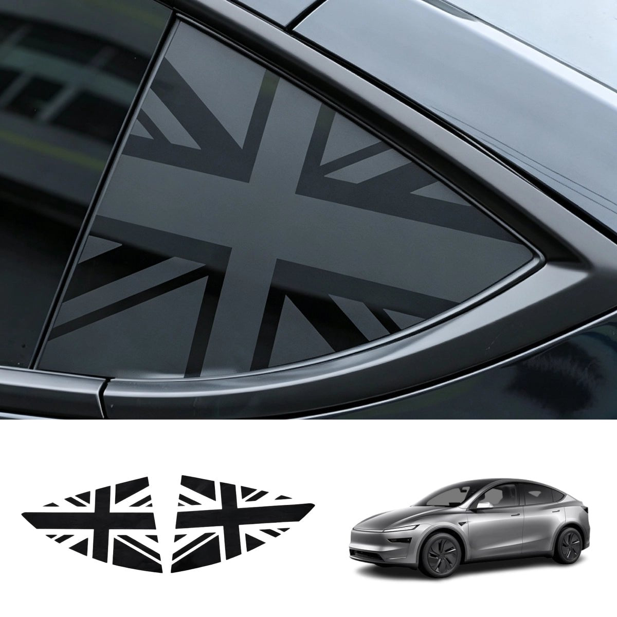 Rear Triangle Window Flag Decals for Tesla Model Y 2020+ - T-Launch