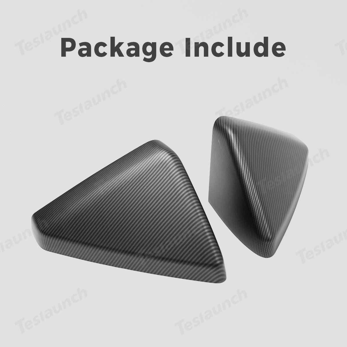 Rear View Mirror Covers (Carbon Fiber Pattern ABS) (1 Pair) for Tesla Cybertruck - T-Launch