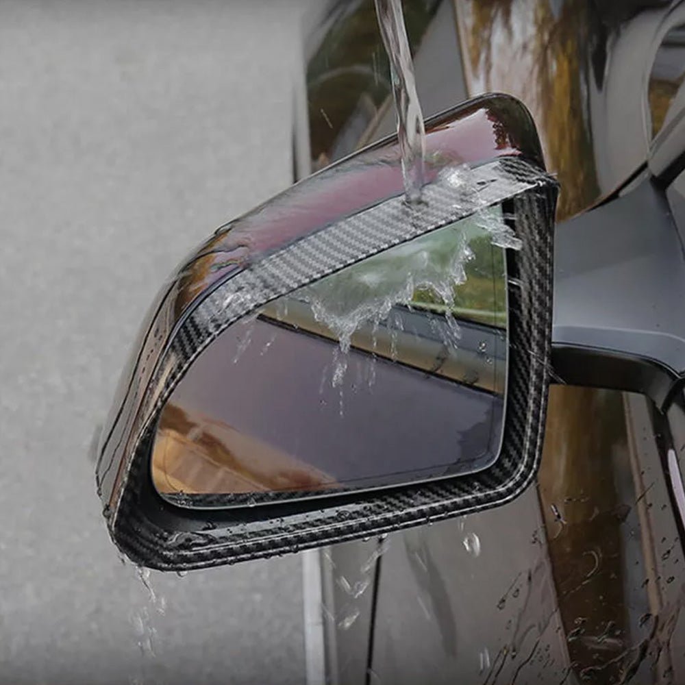 Rear View Mirrors Rain Guard (Carbon Fiber Pattern ABS) for Tesla Model 3/Y (2 Pcs) - T-Launch