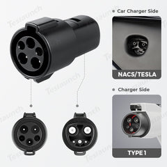 SAE J1772 To Tesla Charging Adapter 60Amp / 250V AC For Tesla Model S/X/3/Y, For Level 1 - Level 2 Charging, Type 1 Charging Station, IP54 Weatherproof - T-Launch