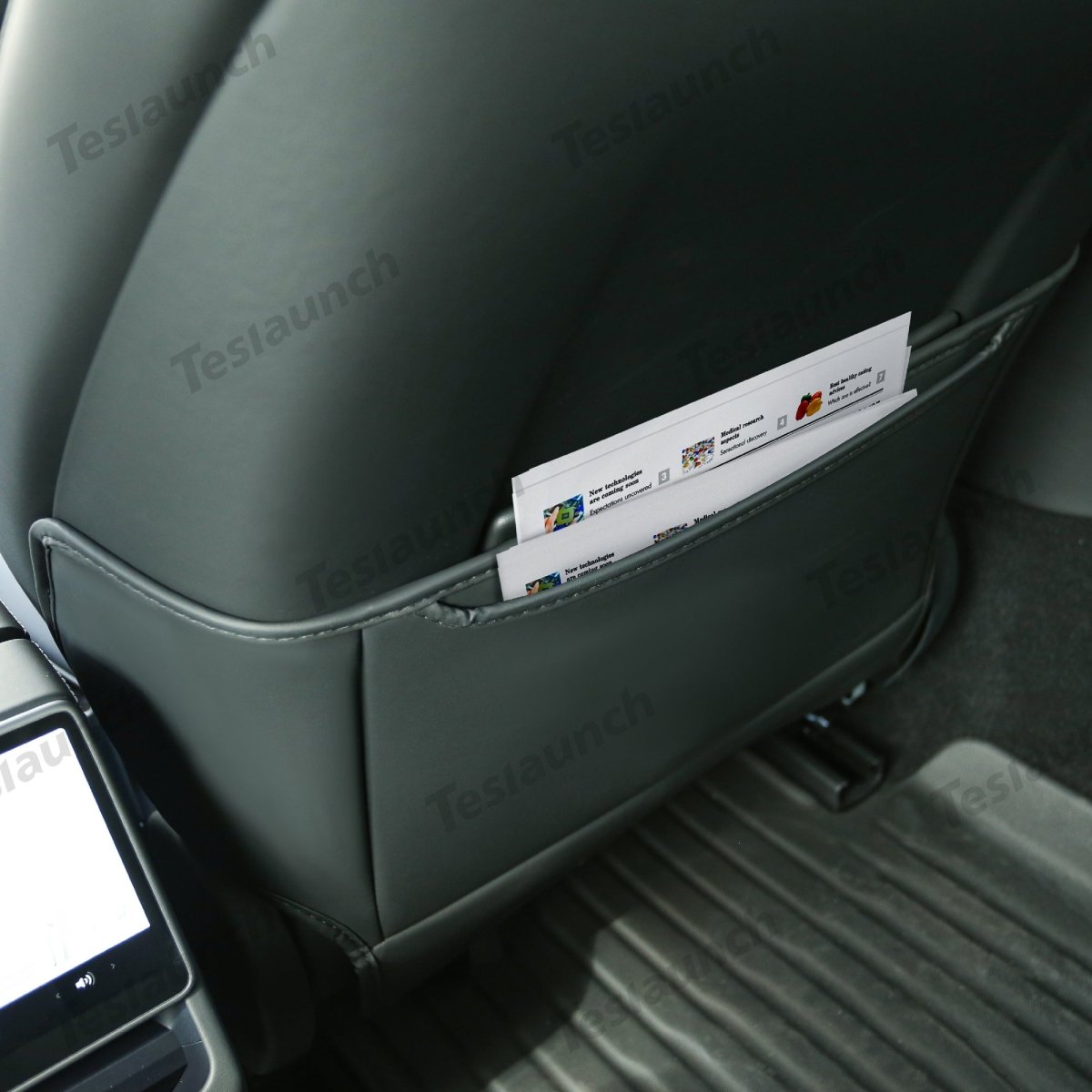 Seat Back Anti Kick Protectors Cover Mats Semi-Surrounded Seatback Pad for Tesla 2024+ Model 3 Highland - T-Launch