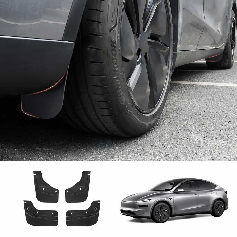 Short Invisible Mud Flaps Splash Guards for Tesla Model Y Juniper 2025+ - T-Launch