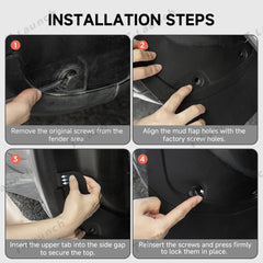 Short Invisible Mud Flaps Splash Guards for Tesla Model Y Juniper 2025+ - T-Launch