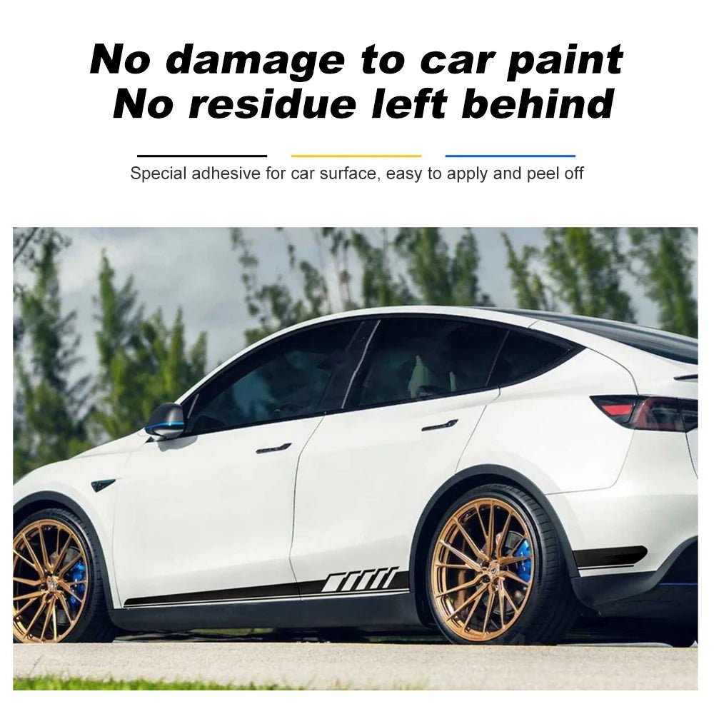 Side Skirt Decal DIY Sticker Side Body Racing Stripe Sticker For Tesla Model 3/Y/S/X - T-Launch