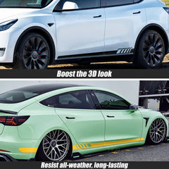 Side Skirt Decal DIY Sticker Side Body Racing Stripe Sticker For Tesla Model 3/Y/S/X - T-Launch