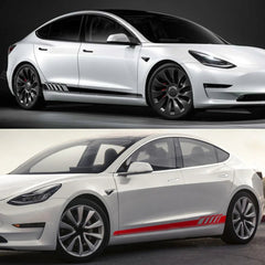 Side Skirt Decal DIY Sticker Side Body Racing Stripe Sticker For Tesla Model 3/Y/S/X - T-Launch