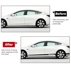 Side Skirt Decal DIY Sticker Side Body Racing Stripe Sticker For Tesla Model 3/Y/S/X - T-Launch