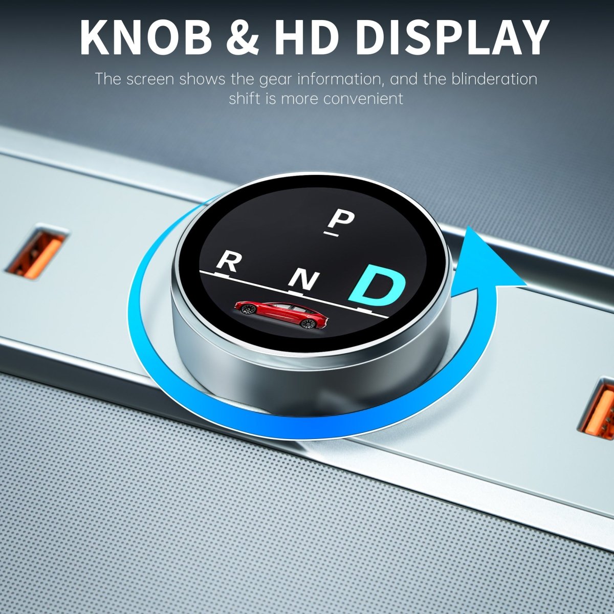 Smart Rotating Gear Shift Dock USB Hub for Tesla Model Y Juniper 2025 - T-Launch
