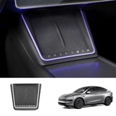 Smart Touch Center Console Wireless Charging Dock with Ambient Light Sync for Tesla Model Y Juniper 2025+ / Model 3 Highland 2024+ - T-Launch