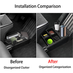 Split Lower Center Console Storage Tray with Cup Holder for Cybertruck - T-Launch
