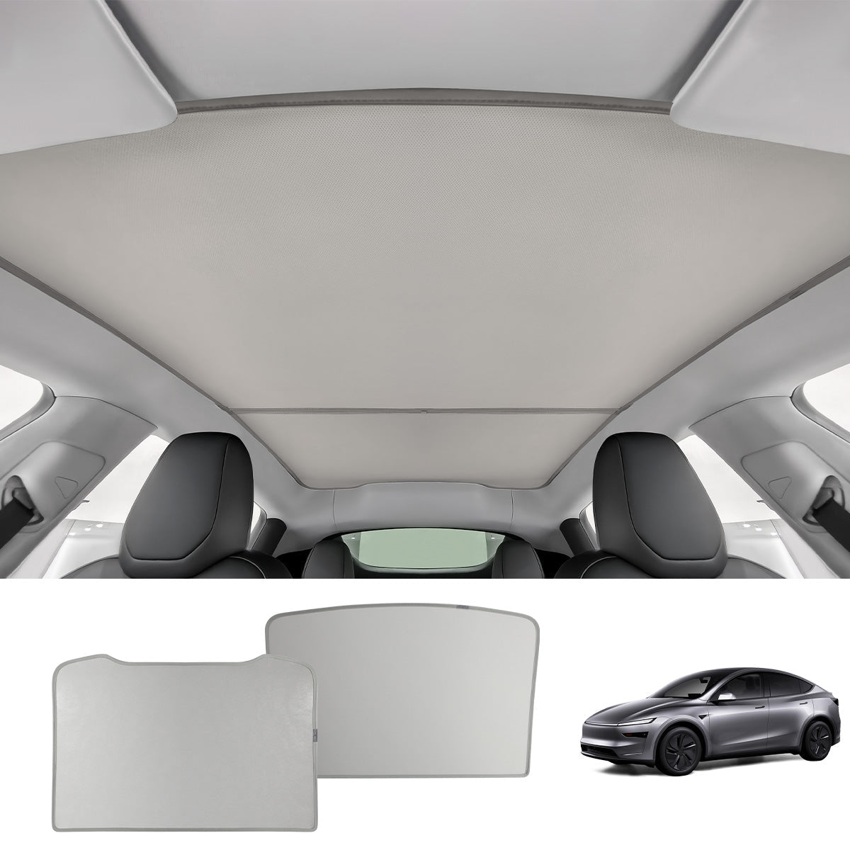 Split Nano Ice Crystal Glass Roof Sunshade for Tesla Model Y Juniper 2025+ - T-Launch