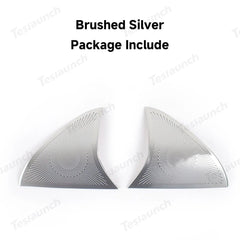 Stainless Steel Front Door Triangle Speaker Covers for Tesla Model Y Juniper 2025+ - T-Launch