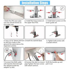 Straight Pipe Roof Mount Kit for Starlink Gen 3 - T-Launch