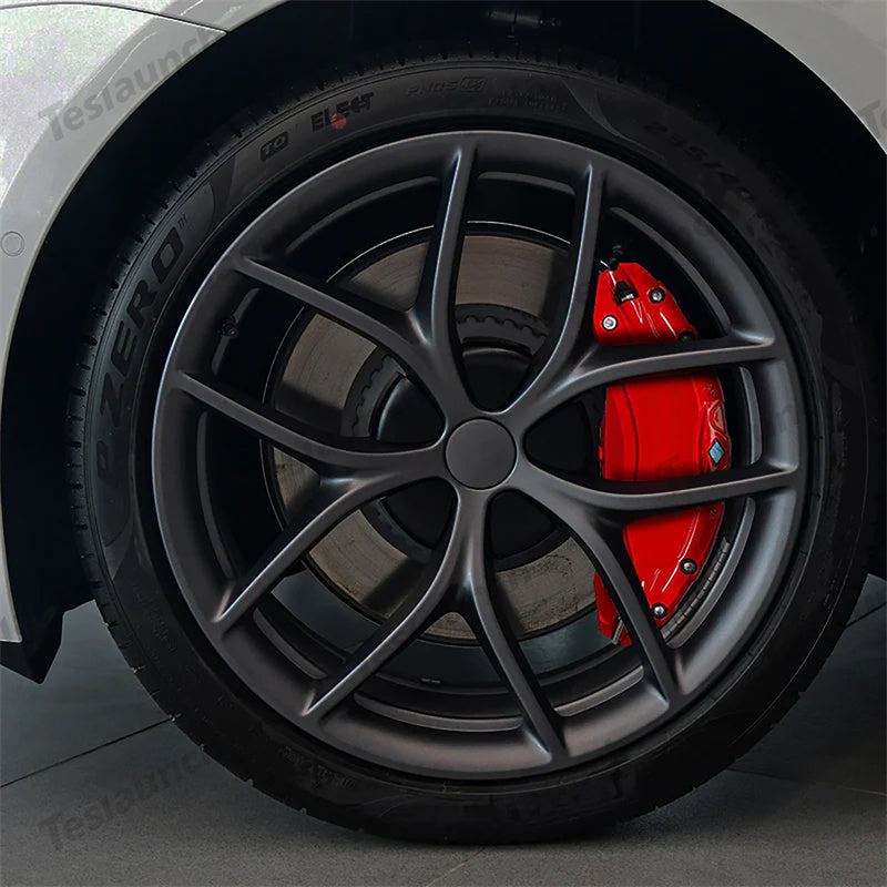 Punaiset jarrusatulan suojukset (4 kpl) vuosille 2017-2023 Tesla Model 3/Y