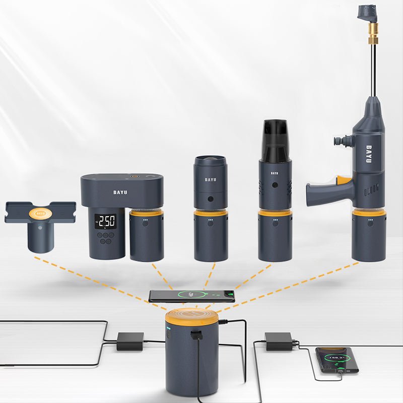 Teslaunch x BAYU All in One Multifunctional Car Kit - Car Washer, Air Pump, Vacuum Cleaner, Glare Flashlight, Mobile Phone Charger - T-Launch