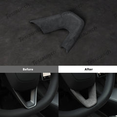 Alcantara Steering Wheel U-shaped Cover for Tesla Model Y Juniper 2025+