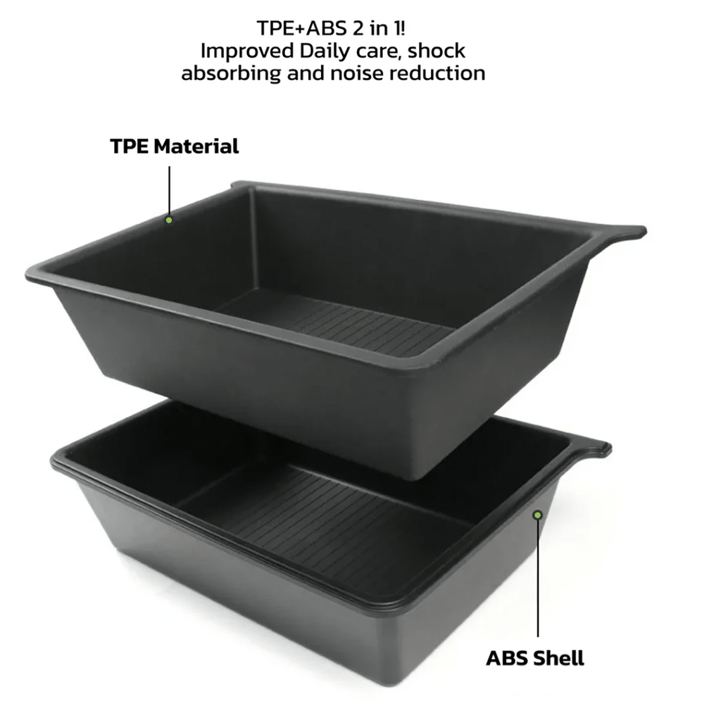 TPE+ABS Double Layer Hidden Underseat Storage Box for Tesla Model X 2023+ - T-Launch