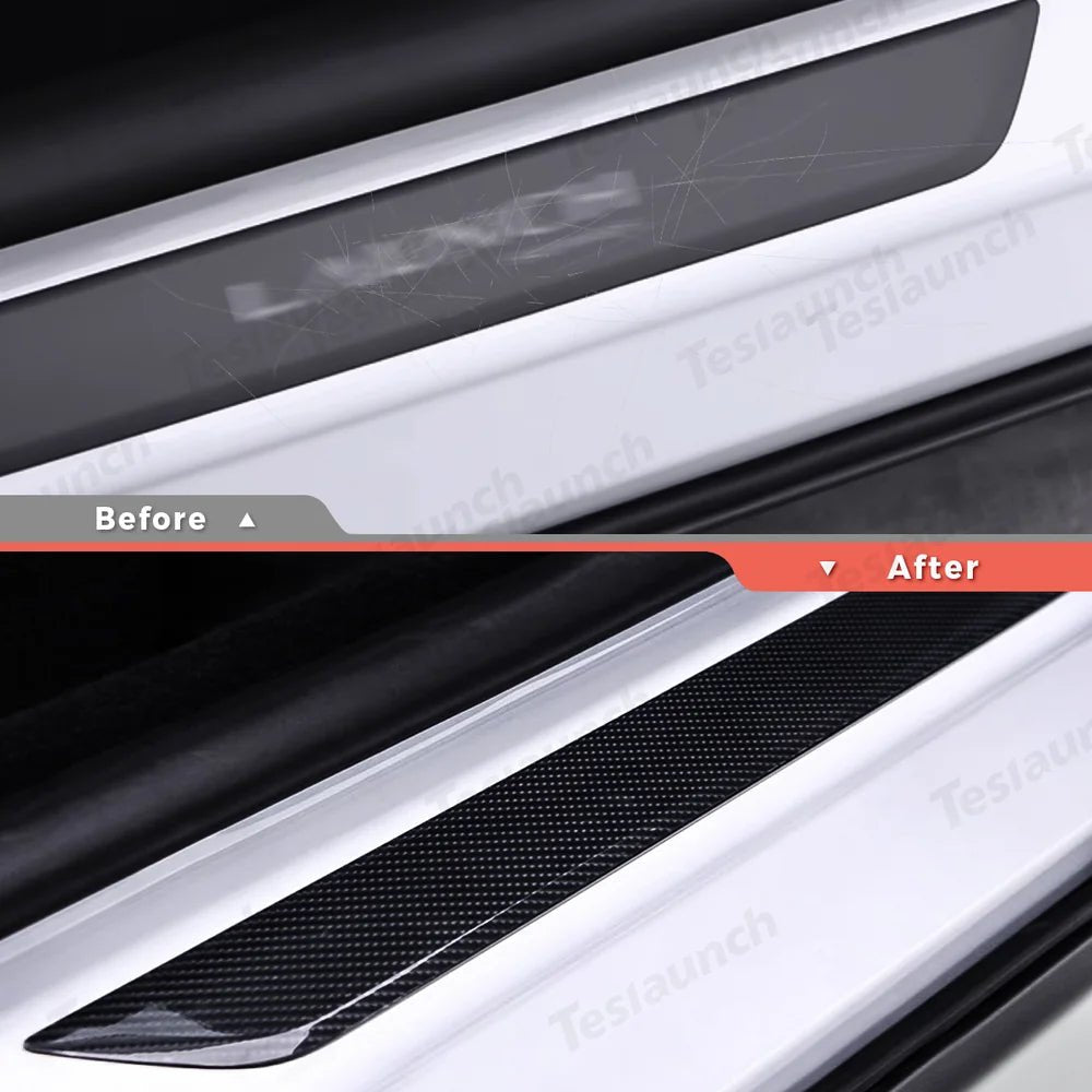 Transparent TPU Door Sill Protector Film for Tesla Model Y Juniper 2025+ - T-Launch