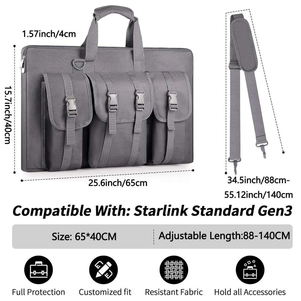 Travel Carrying Bag for Starlink Gen 3 – Fits Dish and Accessories - T-Launch