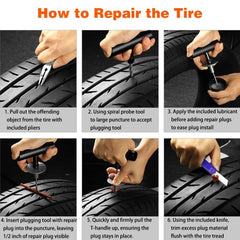 Tubeless Tire Repair Kit - Fits All Cars - T-Launch